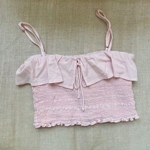pink crop top